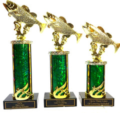 3 SWIMMING BASS TROPHIES, LARGEMOUTH BASS, FISHING, BASS AWARD 8 COLORS #5