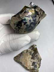 Certified Artifact Roman Glass Vessel Base Fragment with Pontil Scar 200AD