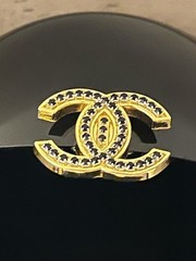 Chanel VIP Limited Mark Rhinestone Black Gold Pearl Bag