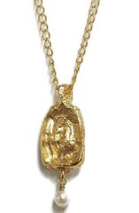 Authentic Roman Glass Gold Plated Pendent Ancient Fragments 200 B.C