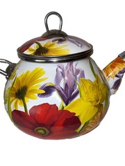 Pioneer Woman 2.3 Qt Tea Kettle Summer Garden Floral Enameled Steel Retired New