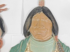 Made In USA Sexton Native American Indian Cast Aluminum Wall Hanging I H 2