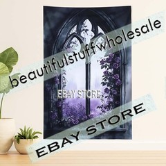 Haunted Arch Wall Hanging Tapestry Gothic Fantasy Forest 39X59 in