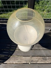 Vintage MCM Dome Terrarium Planter with Retro hour glass Base Atomic Era No Lid