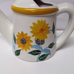 Unique Ceramic Watering Can with Sunflowers