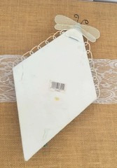 VTG 1990’s Hand-Painted Cat Wall Pocket, Tin w/Metal Mesh & Dragonfly Accents