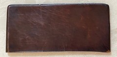 Vintage Brown Leather Embossed Crests Monogrammed Bill Carrier