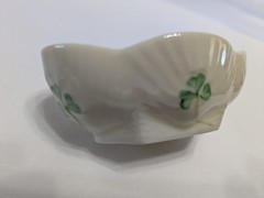 Vintage Sm. Belleek Shamrock Open Salt Seashell Collection, 7th Mark (1980-1993)