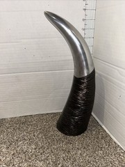 Stainless & Copper ? Faux Bull / Cow Horn Rustic Home Decor, Display 14″