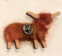NEW Small “Hairy Coo” Pin from Scotland, UK Great Britain Highland Cattle Lapel