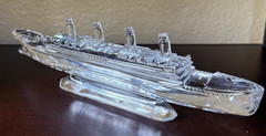 Vintage 1990s Waterford Crystal Steamship Oceanliner Ocean Liner Boat 11″, Nice