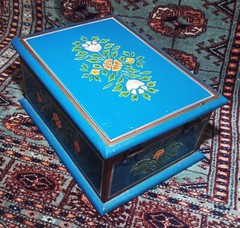 SCANDI BOX vtg swedish jewelry chest scandinavian denmark wood painting norway