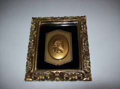Vintage Mid Century Neoclassical Roman Emperor Cameo Relief Picture Wall Hanging