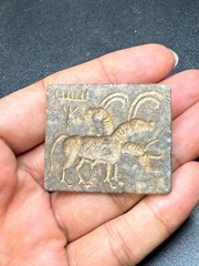 Rare Medieval Indus Valley Intaglio Lapis Lazuli Stamp Seal Bead