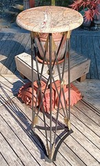 ARROW DISPLAY STAND vtg maitland smith wrought iron plant gold hollywood regency