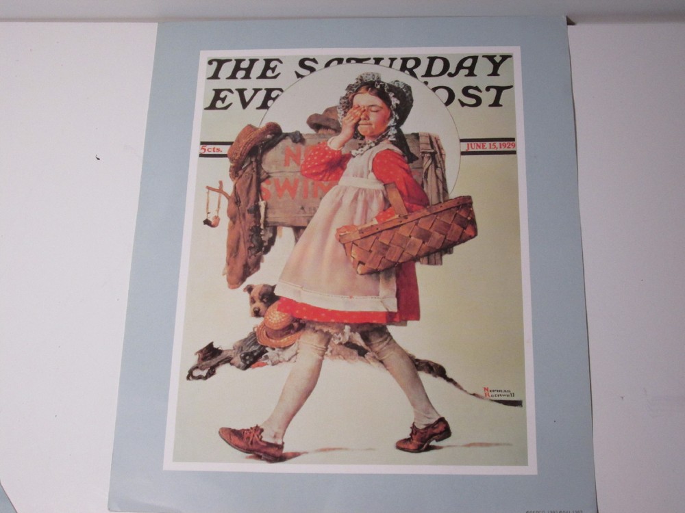 Sepco Norman Rockwell Unframed Sat Evening Post Print No Peeking
