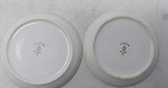 2 Vtg Porcelain Porsgrund Norway Viking Ships 4″ Mini Plate Trinket Dish Coaster