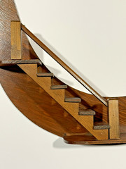 Vtg MCM Wood Crescent Moon Staircase Shelf *READ*