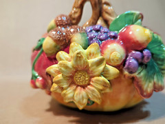 Fitz & Floyd Classic Autumn Splendor Basket Pumpkin Thanksgiving Acorn 8″