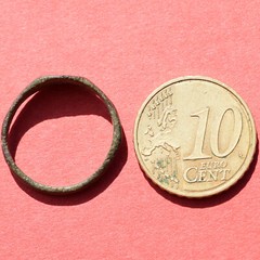 1600s IHS JESUIT RING FOUND † ANTIQUE 17TH CENTURY BRONZE RING OMEGA TYPE †