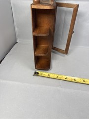 Vintage Miniture Wood Footed Curio Cabinet, with 3 Shelves 8.5″x7″x2″