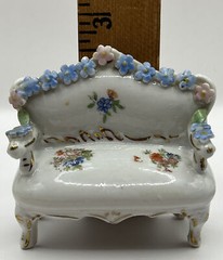 German ELFINWARE Porcelain Furniture, 6 pcs set, Hand painted, Gilded – MINT