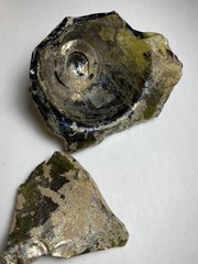 Certified Artifact Roman Glass Vessel Base Fragment with Pontil Scar 200AD