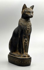 Ancient Egyptian Goddess Cat Bastet Sculpture Statue Egypt Basalt Stone