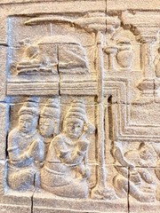 Framed Borobudur Temple Museum Replica Volacanic Stone Queen Maya Buddha