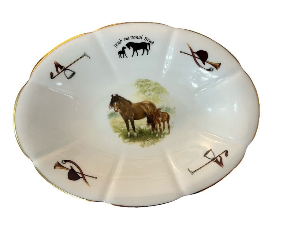 Equestrian Royal Tara Trinket Soap Dish Scalloped Horse Race Galway Ireland