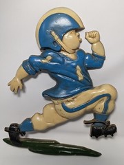 Vintage Homco Sexton 1976 Metal Football Set of 3 Wall Hanging Plaques
