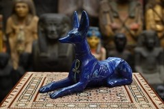 Lapis Lazuli Anubis Statue Ancient Egyptian Antiques God Sculpture Figurine