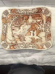 Vintage Resin Dynasty Relief Carved Tray Decor 1982 Arnart Imports