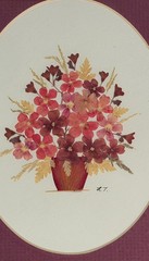 Gold Toned Wood Frame Press Flowers Gallery Wall Signed Louise Toluemke Kansas