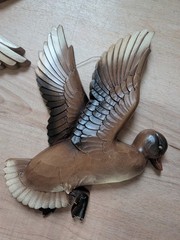 VTG Flying Mallard Duck Wall Plaque Decor Set Of 2 Syroco 3D Plastic 4262 HOMCO