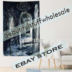 Gothic Hallway Wall Hanging Tapestry Dark Arches 39X59 in
