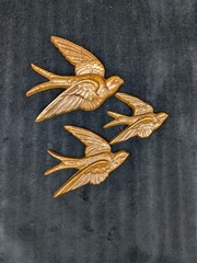 Burwood Swallows Birds in Flight Hanging Plaques Vintage Set of 3 USA 1980’s