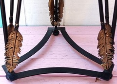 ARROW DISPLAY STAND vtg maitland smith wrought iron plant gold hollywood regency