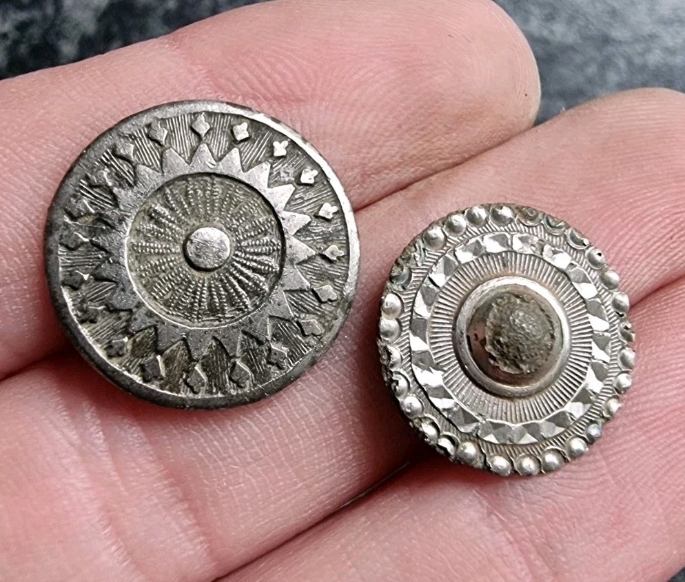 Georgian Buttons Decorative Silver Plate 18th Century Detecting Finds Antique