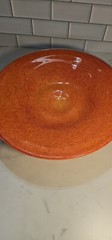 Murano Glass bowl Bright Orange 🍊 White 13 1/2 Inches Wide