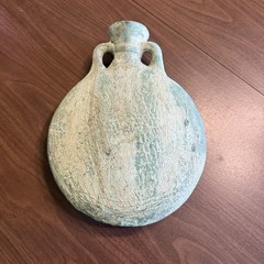 700BC-300BC RARE Egyptian Terracotta Glazed Faience “New YEARS” Flask 11.5inx9in