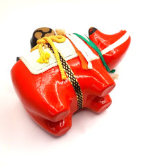 Akabeko Fukushima Aizu Folk Crafts – Lucky Charms -Papier Mache Bobble Head Cow