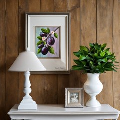 Original Plum Oil Painting 8×10″ Canvas Board Fruit Wall Art Kitchen Decor