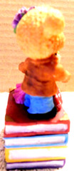 Unbranded~Marrying Bears Standing On Books Treasure Trinket Ceramic Box Vtg.