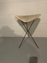 RARE Antique Art Deco 21″ 3-Legged Folding Stool Chair Minimalist Triangle Seat