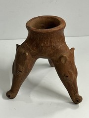 AUTHENTIC PRE-COLUMBIAN CHORRERA ANIMAL EFFIGY TRIPOD POTTERY BOWL, COSTA RICA