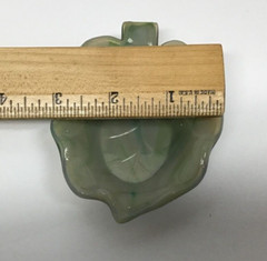 Slag Glass Akro Agate Vintage Green Leaf Trinket Soap Dish