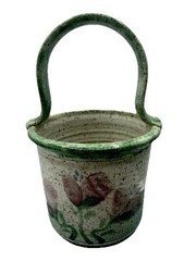 Original 😊 Parsley Artisan Pottery Magnolia Basket Fun