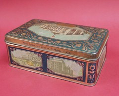 Ukraine SUPREME SOVIET Kiev City Landmarks CANDY TIN BOX 1950s BIG USSR Prop Art