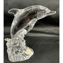 Dolphin Sculpture 24% Lead Cristal Au Plomb Wonders of the Wild in Waves Germany